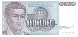 Jugoslawien p124 100 Millionen Dinara 1993